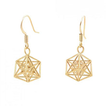 將圖片載入圖庫檢視器 Metatron Cube Earrings (Gold) - Heting Artelier
