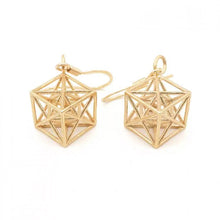 將圖片載入圖庫檢視器 Metatron Cube Earrings (Gold) - Heting Artelier